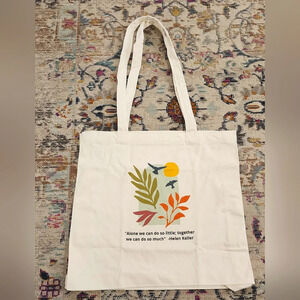 Inspirational White Tote Bag, Everyday Shopping Bag, Travel Bag, On the Go Tote